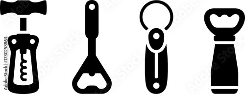 Vintage Kitchen Tools Set Corkscrew Bottle Opener Spatula