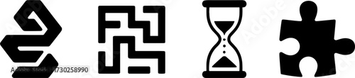 Creative Abstracts Representing Growth Challenges Time Puzzle