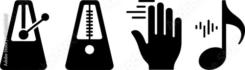 Music Rhythm Elements Including Metronome Hand Gestures Note