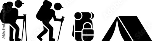 Hiking Adventures Silhouettes for Outdoor Activities and Camp
