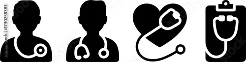 Medical Professionals with Stethoscope and Heart for Healthcare