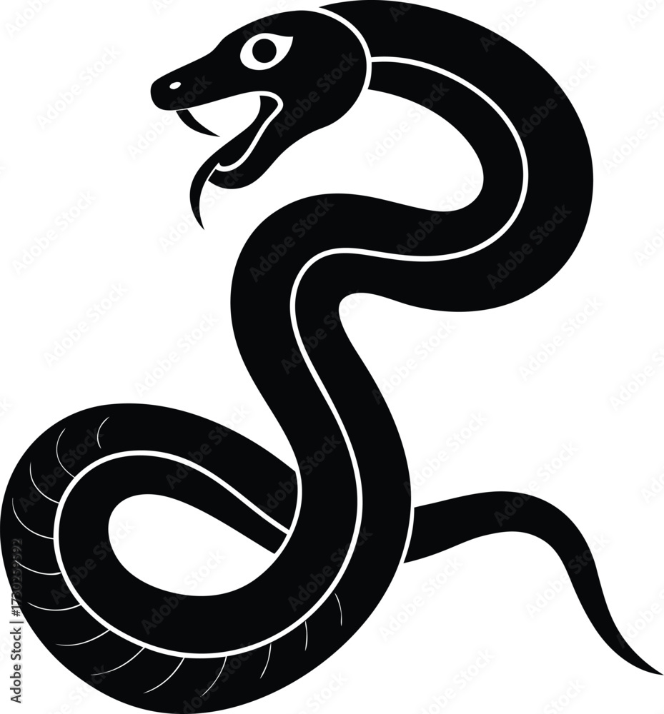 Obraz premium snake silhouette vector illustration