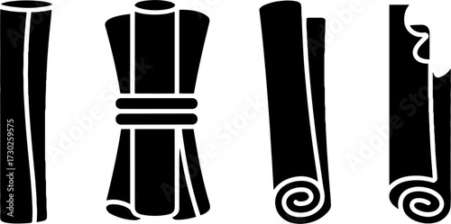 Cinnamon Stick Bundle Different Rolled Cinnamon Sticks Digital Vector Illustration for Design