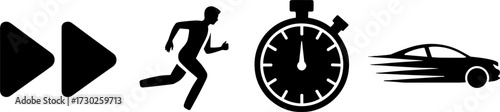Speed Actions Running Stopwatch Fast Car Simple Design