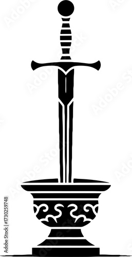 Excalibur Sword in Stone Design Symbolizing Strength and Valor