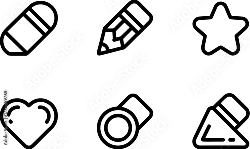 Creative School Suppliess Pencil Eraser Star Heart and More