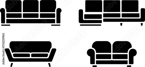 Sofa Collection Vectors for Interior Design and Decoration
