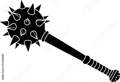 Spiked Mace Weapon Vector Design for Fantasy Theme Art Projects