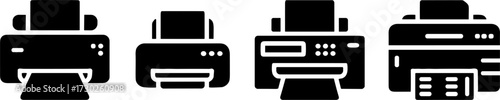 Silhouette Vector Design of Various Printer Models for