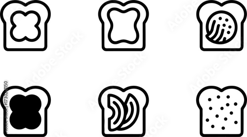 Stylized Bread Slice Vector Illustrations for Food Graphics