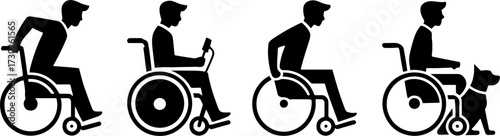 Diverse Wheelchair Users Representing Mobility and Assistance