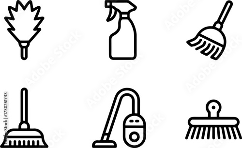 Cleaning Tools Vectors for Home Maintenance and Organization
