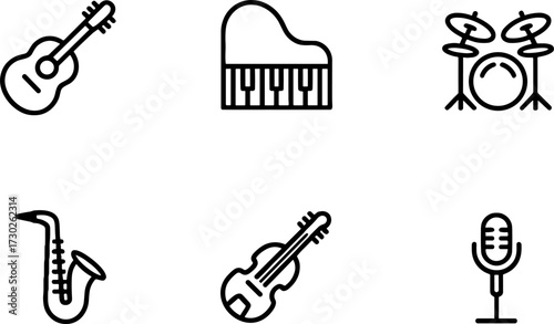Musical Instruments Vectors for Music Education and Design
