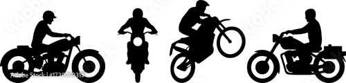 Dynamic Motorcycle Silhouettes for Creative Designs and Graphics
