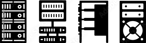 Vector Illustrations of Server Equipment for Tech Designs