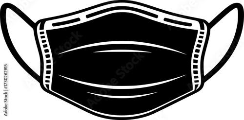 Medical face mask icon solid and line vector. concept of safety mask, mouth mask, surgical mask, illustration
