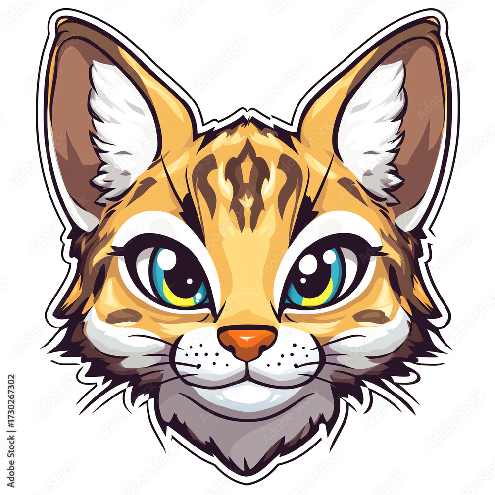 Obraz premium Cute Bobcat Mascot Logo Friendly Cartoon Wildcat Vector Illustration