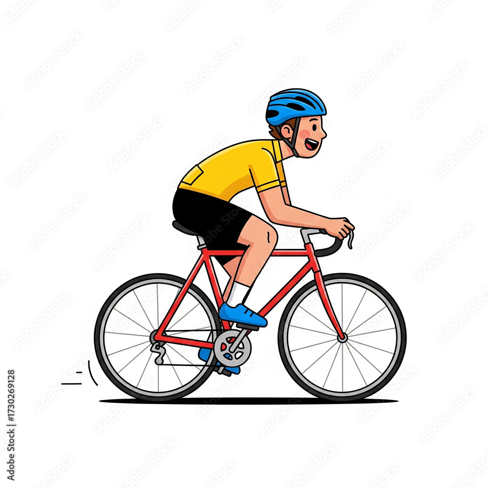 Obraz premium cyclist on a white background