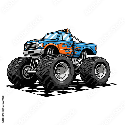 monster truck, big wheels truck, racing truck, offroad truck, blue orange truck, stunt truck, giant wheels, truck racing, powerful truck, extreme truck, monster truck show, mud truck, 4x4 truck, racin