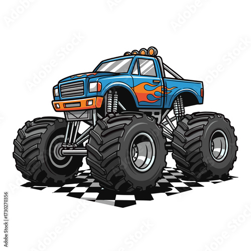 monster truck, big wheels truck, racing truck, offroad truck, blue orange truck, stunt truck, giant wheels, truck racing, powerful truck, extreme truck, monster truck show, mud truck, 4x4 truck, racin