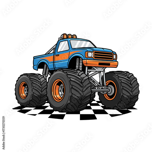 monster truck, big wheels truck, racing truck, offroad truck, blue orange truck, stunt truck, giant wheels, truck racing, powerful truck, extreme truck, monster truck show, mud truck, 4x4 truck, racin