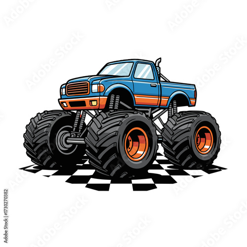 monster truck, big wheels truck, racing truck, offroad truck, blue orange truck, stunt truck, giant wheels, truck racing, powerful truck, extreme truck, monster truck show, mud truck, 4x4 truck, racin