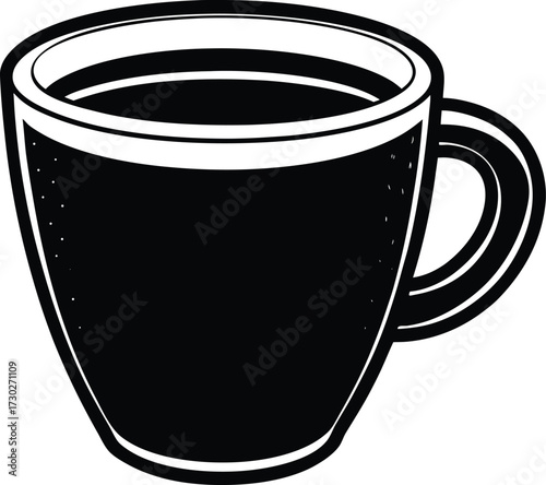 Stylized coffee cup illustration with abstract elements