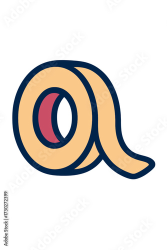 Modern stylized lowercase 'a' logo icon, featuring a rounded peach-colored letterform with a pink accent and dark blue outline, softly glowing on a dark background, perfect for branding, app design, a