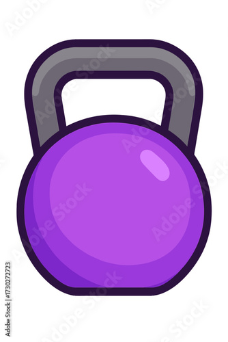 Discover this captivating purple kettlebell icon, a sleek, modern flat design graphic tailored for fitness apps, gym websites, and digital wellness platforms. Symbolizing strength, health, and an acti