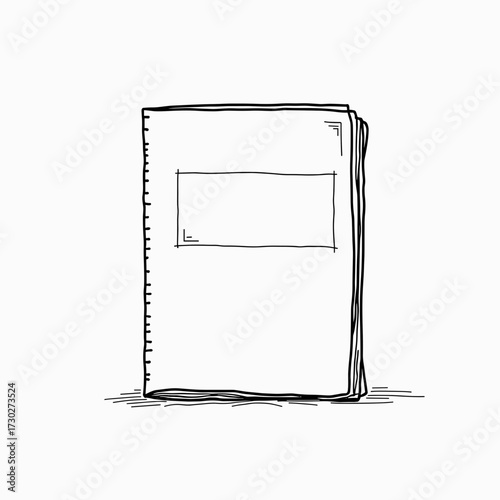 Blank notebook with spiral binding on white background  