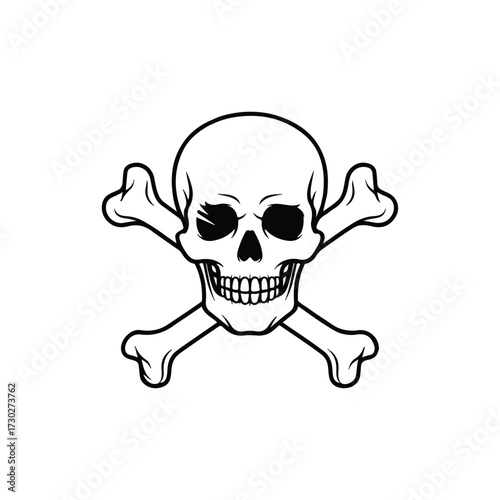Iconic Skull and Crossbones Symbol - A Graphic Representation of Danger and Mortality