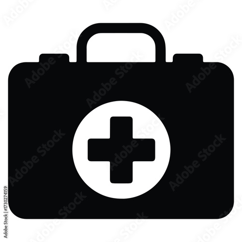 First aid kit icon simple design for health and medical
