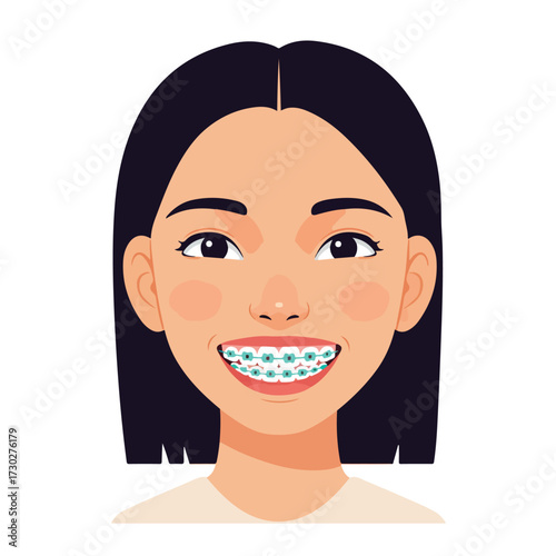 Woman with braces
