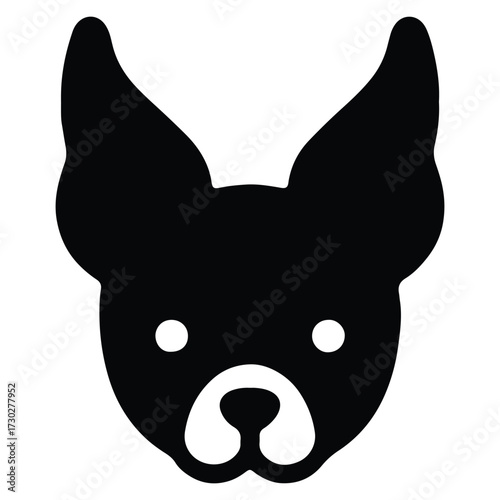 Stylized chihuahua head graphic illustration cute dog animal icon design