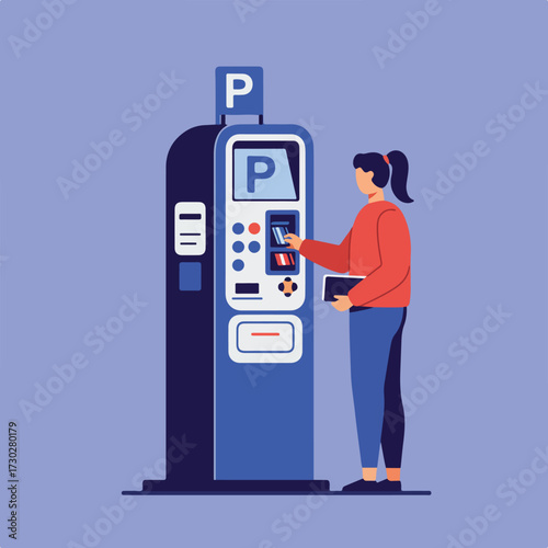 Woman at a parking meter