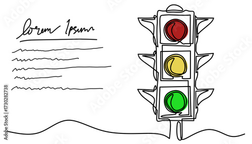 infographic information banner template traffic light line art illustration vector .suitable for business articles 