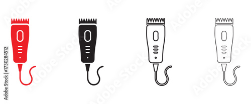 Electric trimmer or shaver machine, Hair clipper vector icon, Hair and beard clipper vector illustration