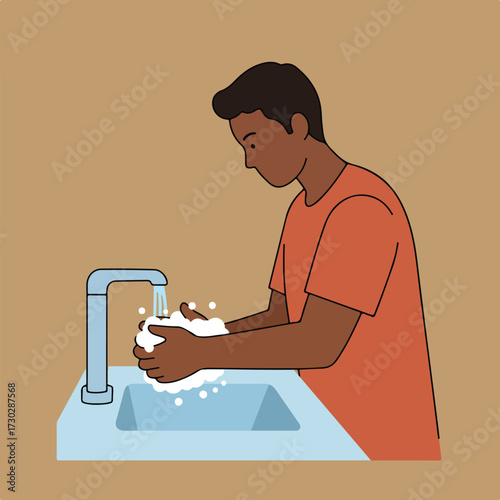 Person washes hands at a sink