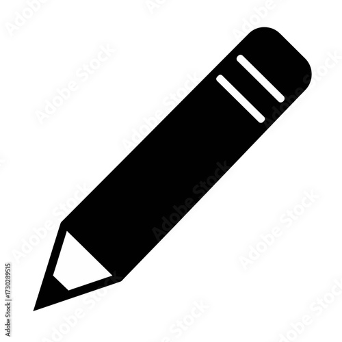 Black Vector Silhouette Icon of Pencil