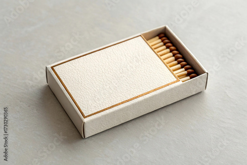 Blank Matchbox Mockup with Gold Trim for Logo or Text Placement