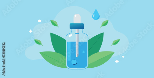 Elegant high end skincare serum drop background