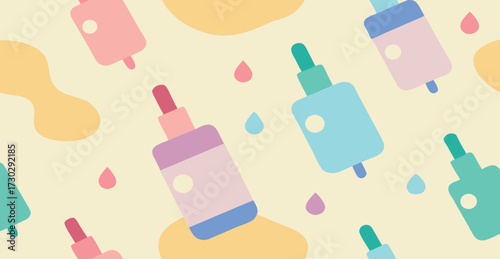 Seamless background with colorful nail polish bottles