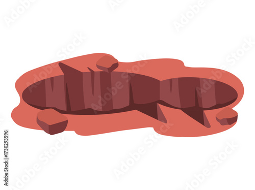 Ground Hole Deep Cartoon illustration
