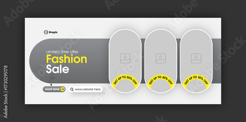 Discount fashion sale Facebook cover  web banner design template
