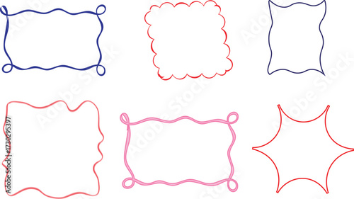 Collection of Artistic Hand Drawn Frames in Various Colors and Shapes