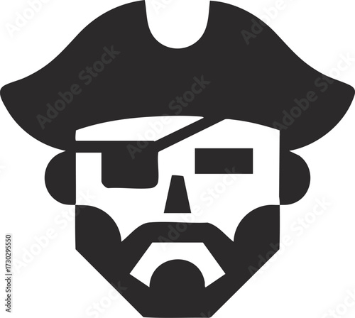 Cartoon pirate character vector illustration, adventure themed clipart