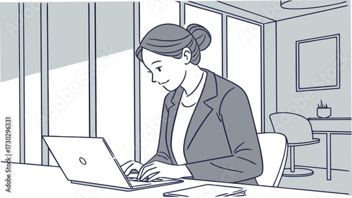 Business Women Working in Modern Office Environment