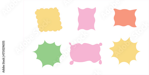 Colorful Speech Bubbles and Thought Balloons Graphic Resource Design Elements