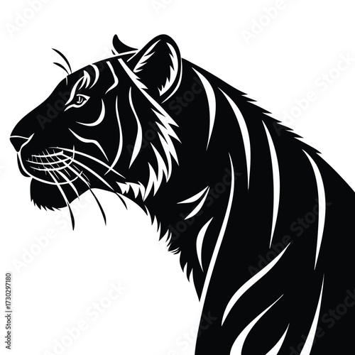 Tiger head silhouette vector illustration design