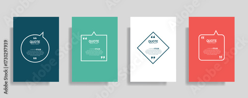 Colorful quote template set perfect for social media marketing, vibrant backgrounds to add your message to, ideal for digital communication